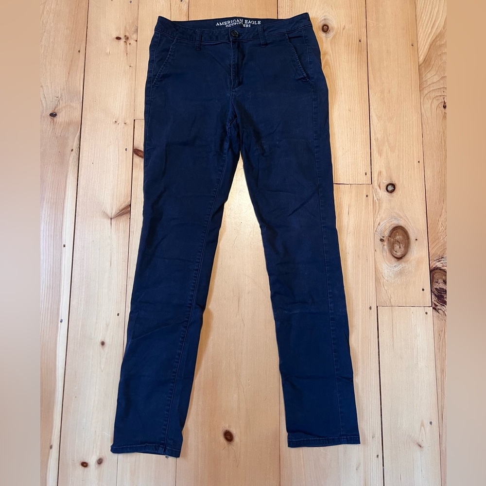 American Eagle Outfitters Navy Skinny Pants 12 X-Long